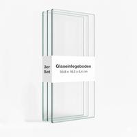 GLASBODEN 3er Set 18,5/55,8/0,4 cm für Hängevitrinen Erweiterungsset - Transparent, Glas (55.8/0.4/18.5cm) - K-Möbel