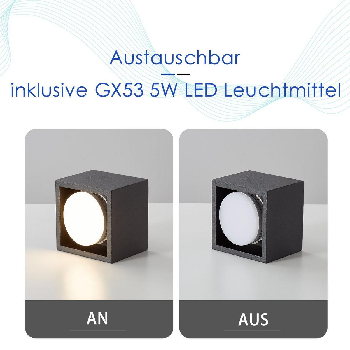 DECKENSTRAHLER Eggleston 1-flammig 10/10/8cm - Schwarz, Metall (10/10/8cm) - Nettlife