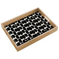 TABLETT Modern - Gemustert - Schwarz 40x30 cm - Schwarz, Holz (40/5/5cm) - OnlyWow