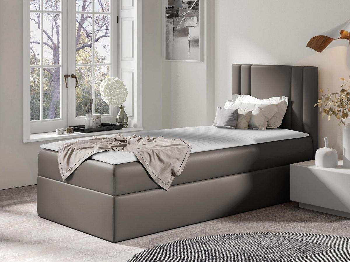 BOXBETT Carmen Mini, Seite zum Öffnen des Bettkastens: Rechts - H3 - Graphitfarben, Holz (100/200cm) - MIRJAN24