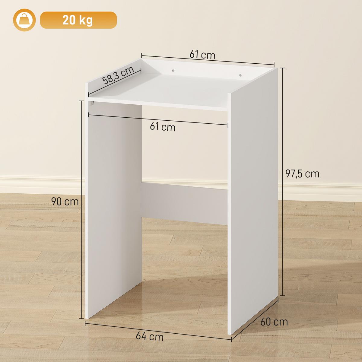 WASCHMASCHINENSCHRANK MDF Weiß - Weiß, Holzwerkstoff (60/97.5/64cm) - HOMCOM