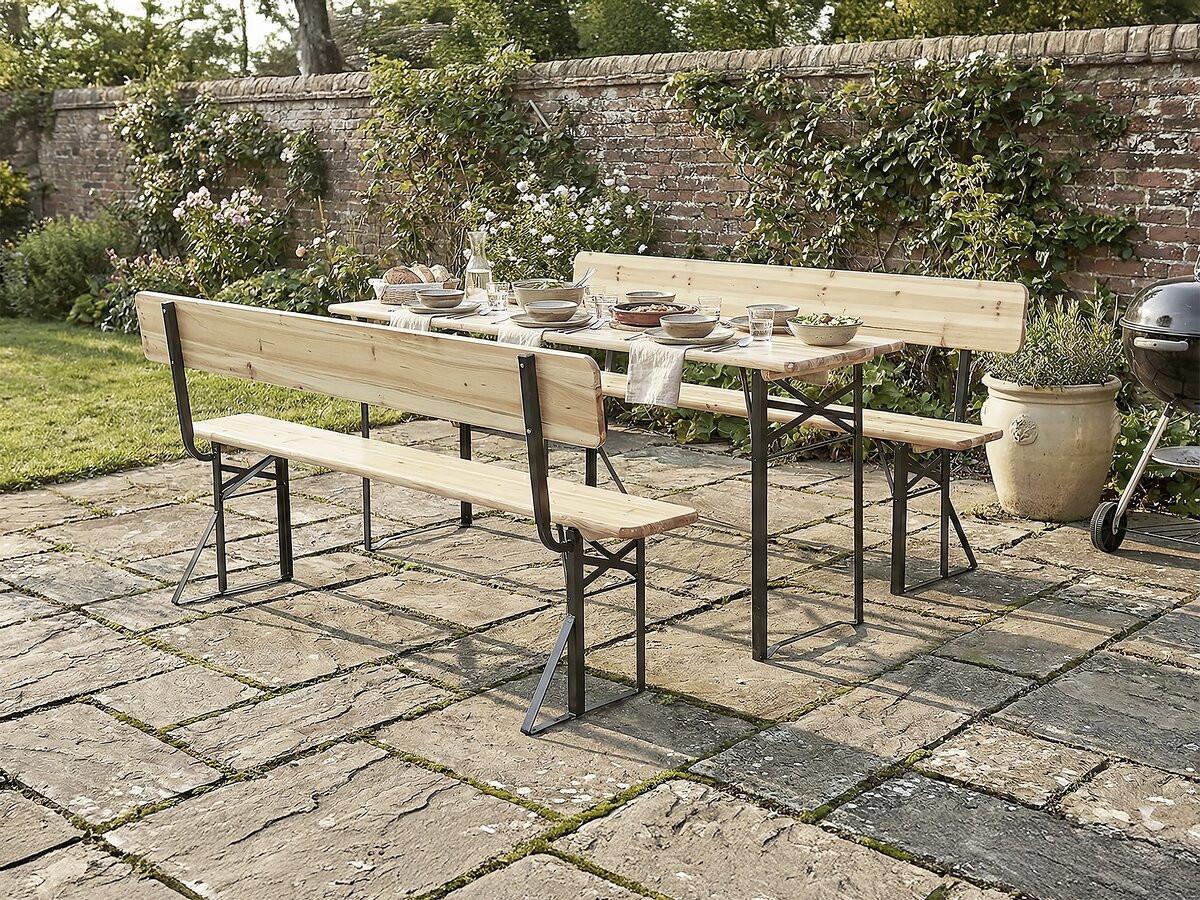 GARTEN-ESSMÖBELENSEMBLE lisbonne Braun - Hellbraun, Holz - Habitat Garten