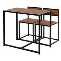 3-TLG. Essgruppe, Küchentisch, Esstisch mit 2 Stühlen, Esstisch Set für Küche - Naturfarben, Kunststoff (47/76/90cm) - HOMCOM