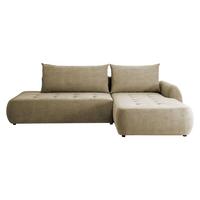 ECKSCHLAFSOFA Bueno I, Seite: Rechts - Beige/Schwarz, Holz/Textil (300/185cm) - MIRJAN24