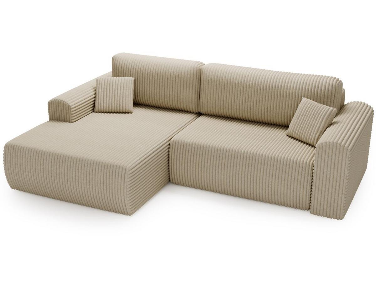 ECKSOFA Belvio Beige Links - Beige/Schwarz, Holz/Textil (257/177cm) - Graingold