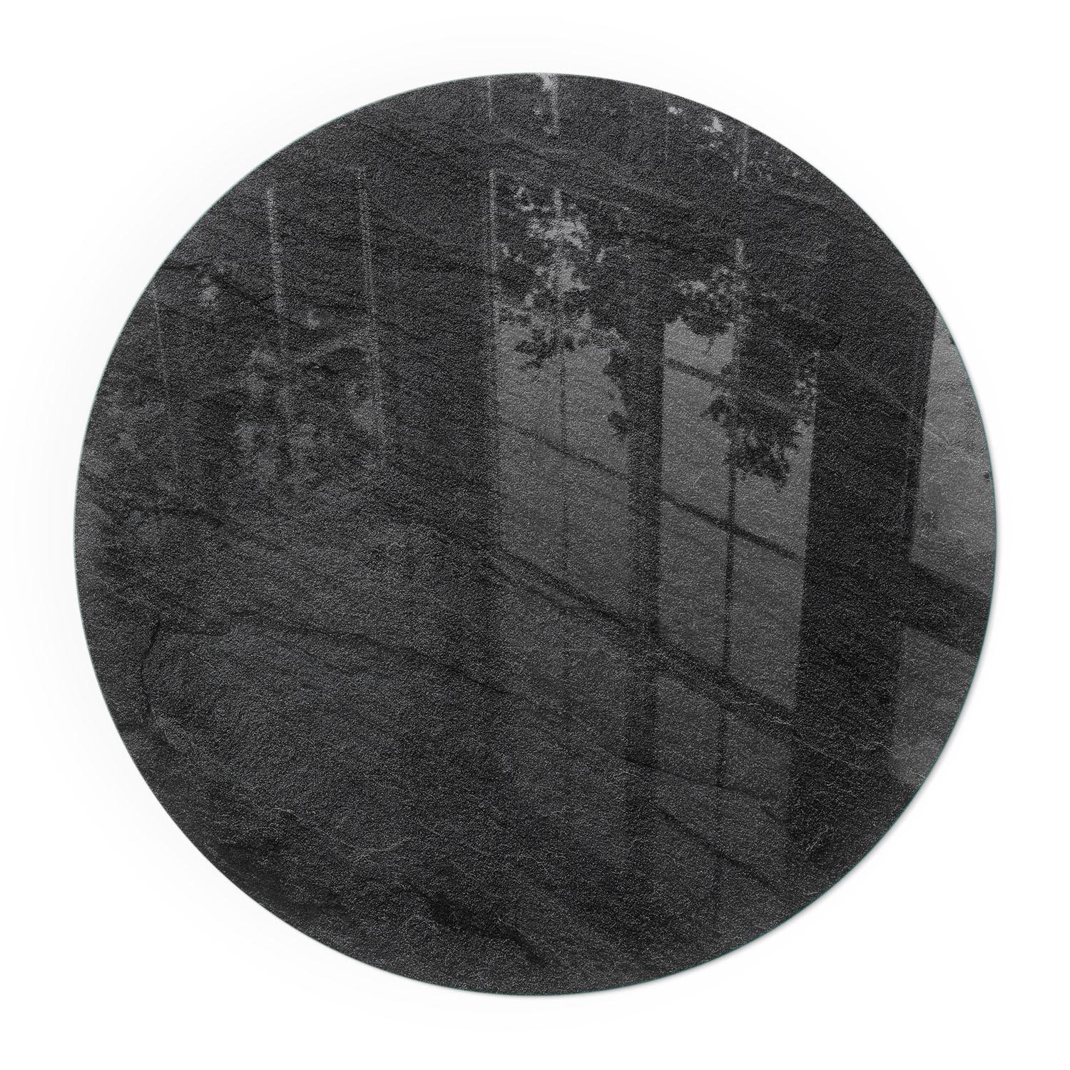 GLASPLATTE für Kamin Ø 70 cm - Schwarz, Glas (70/70/0.4cm) - TULUP