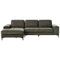 ECKSOFA 4-Sitzer Samtstoff Dunkelgrün rechtsseitig Kiruna - Schwarz/Grün, Textil (290/148cm) - Beliani