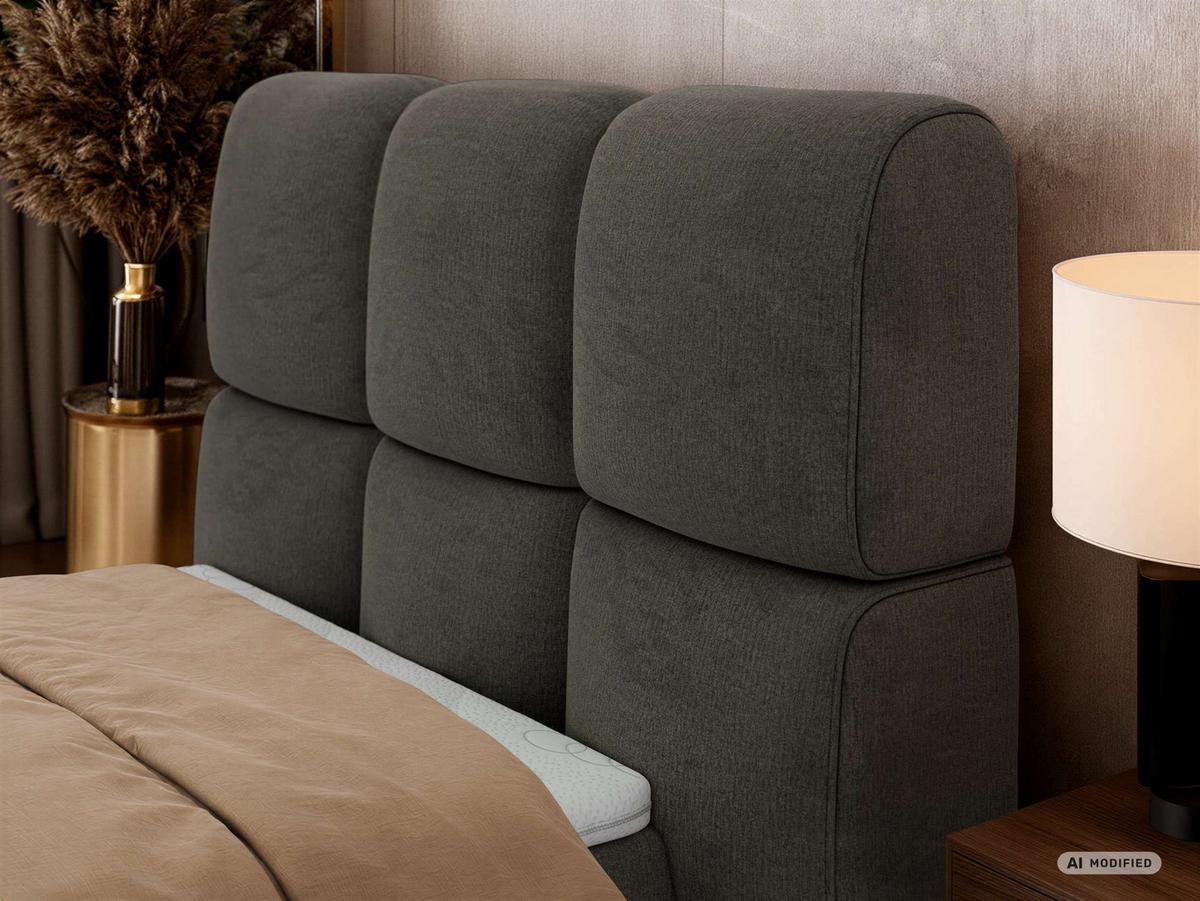 BOXBETT NIRA 90/200 - Dunkelgrau Velvet - Topper Visco - H3 - Dunkelgrau/Anthrazit, Kunststoff/Textil (200/90cm) - MKS