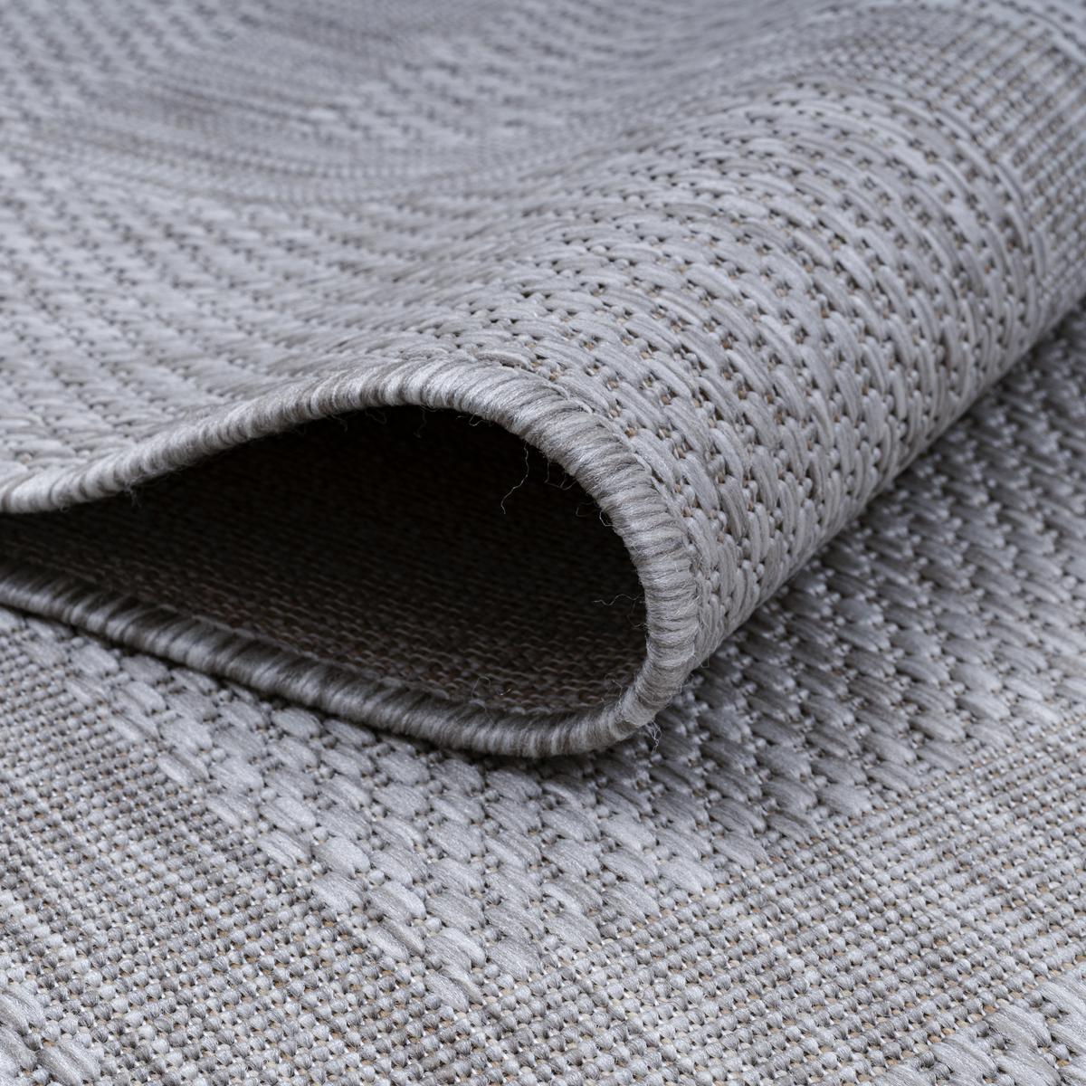 TEPPICH Outdoor ALSTER in Silber, einfarbig, Ø 200 cm - Silberfarben, Textil (200/200cm) - KADIMA DESIGN