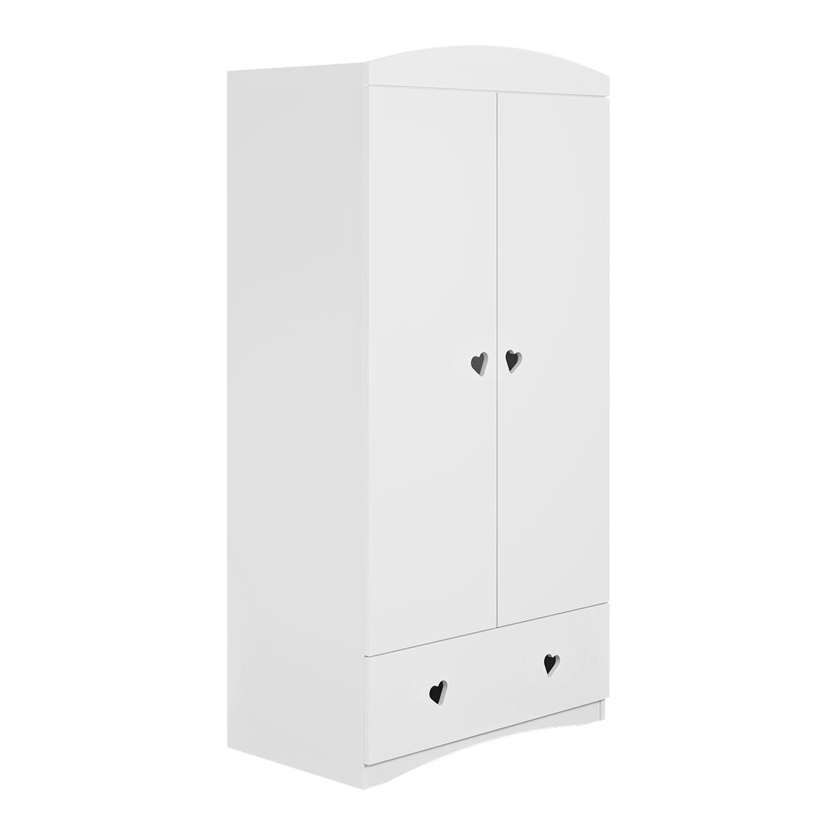 SCHRANK 2 Türen Weiß - Weiß, Holzwerkstoff (90/187/57cm) - Petits-meubles