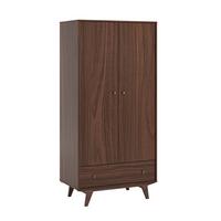 SCHRANK 2 Türen Mid Holz - Braun, Holzwerkstoff (90/185/50cm) - Petits-meubles