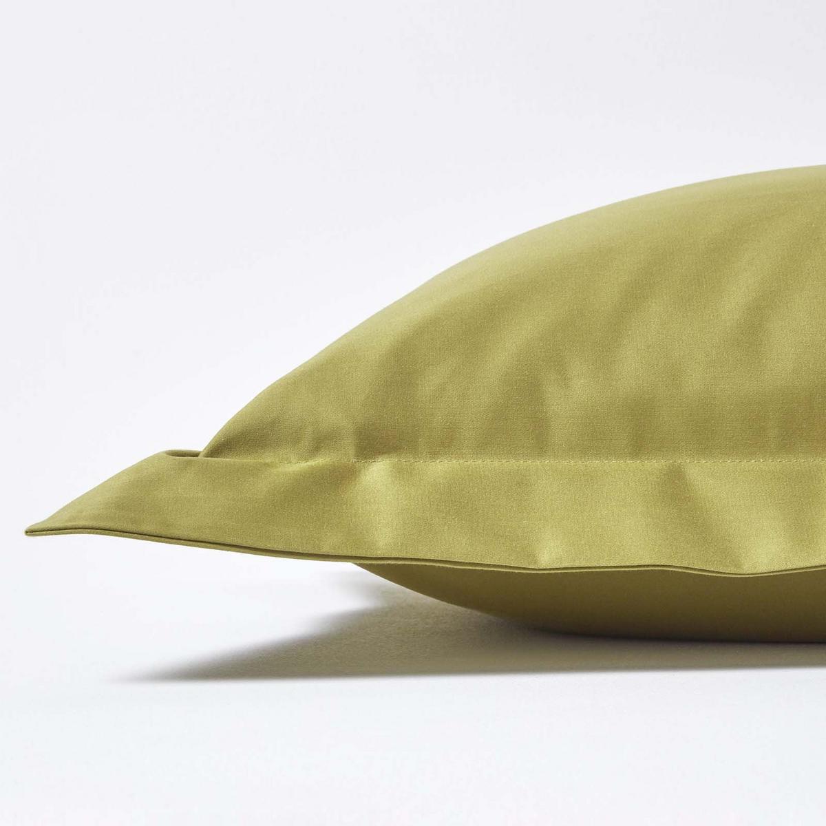 KISSENBEZUG Stehsaum Premium, Ägyptische Baumwolle, Fadendichte 1000 - Olivgrün, Textil (50/90cm) - Homescapes
