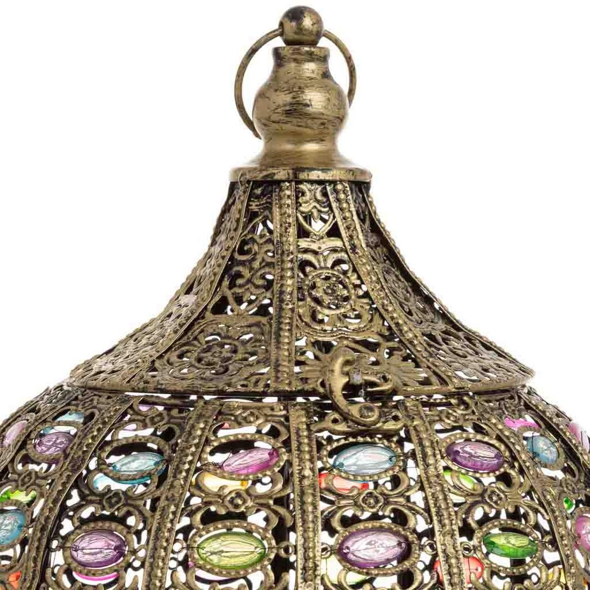 LAMPE aus Metall und Glas, 27x33cm - Multicolor, Metall (27/27/33cm) - Wanderlust