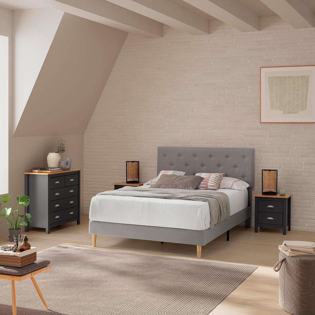 POLSTERBETT 150x190 cm Rosi, Hellgrau - Hellgrau, Textil (150/190cm) - VS Venta-stock