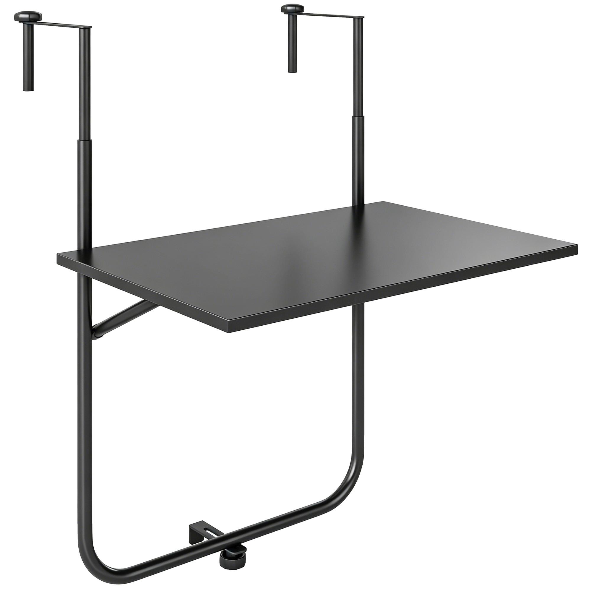 BALKONHÄNGETISCH, Schwarz, Metall - Schwarz, Metall (62/60/85.5cm) - Outsunny