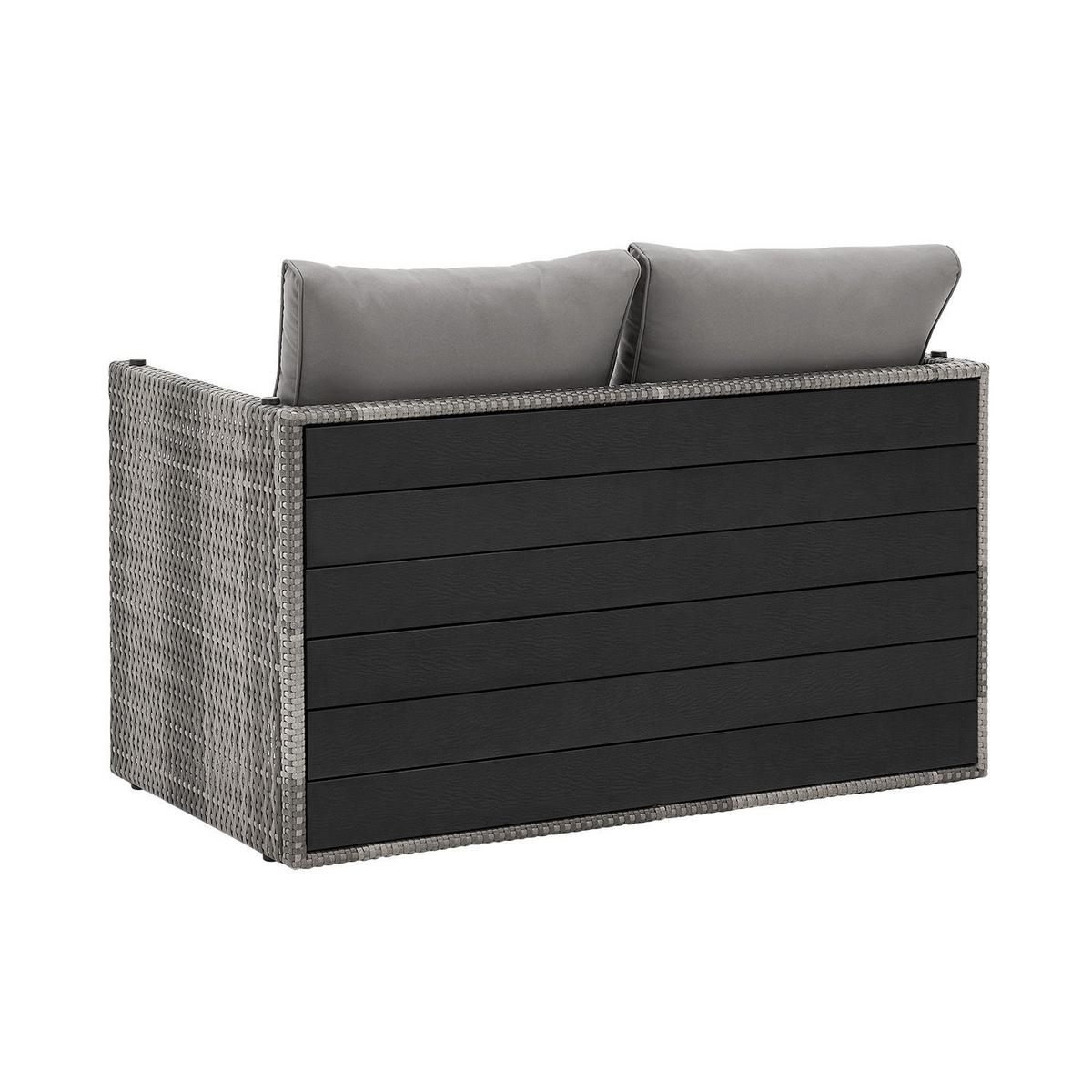 GARTENMÖBELSET Jamaika grau (4-tlg.) - Grau, Kunststoff/Metall - Juskys