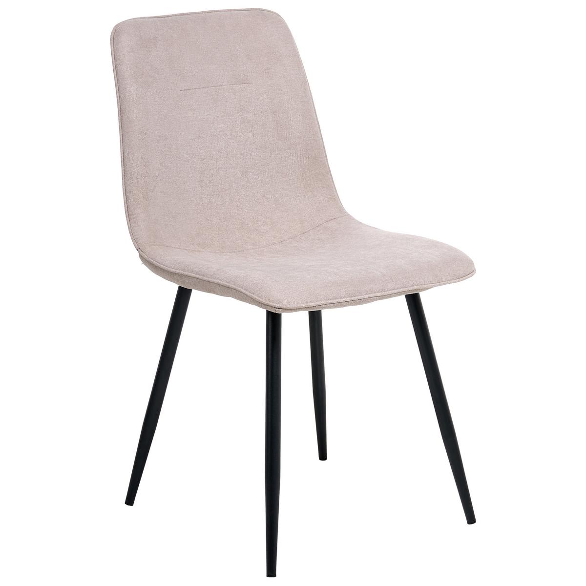 ESSZIMMERSTUHL 4er-Set Beige Tuscola - Creme/Schwarz, Textil (46/88/58cm) - Beliani