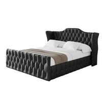 POLSTERBETT mit Bettkasten, Fußteil und Lattenrost, Boxbett mit Matratze H3/H4 - MODY-Z 120x200 Schwarz Kunstleder - Schwarz Hochglanz, Holzwerkstoff/Textil (120/200cm) - ALTDECOR