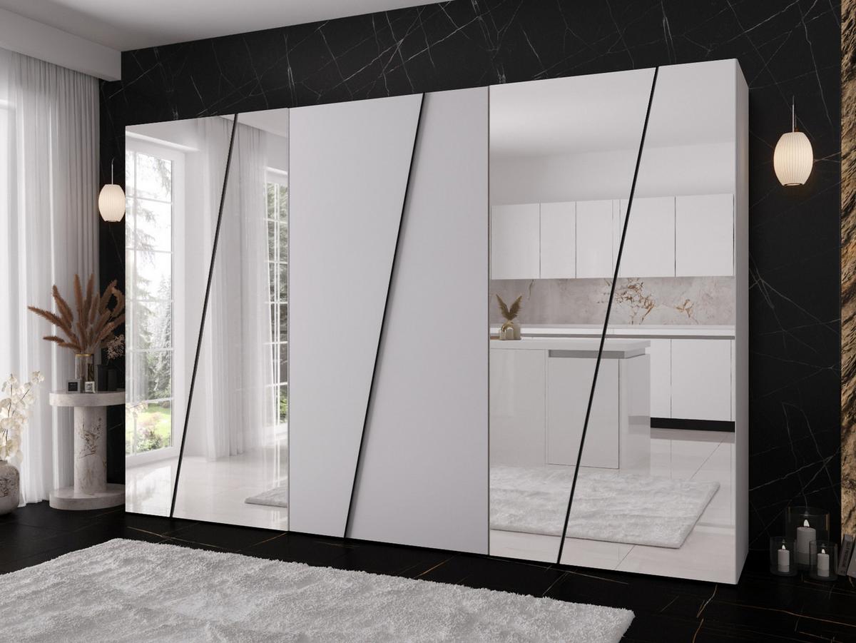 DREHTÜRENSCHRANK Zen 4L 300 cm - Schwarz/Weiß, Holzwerkstoff/Kunststoff (300/202/50cm) - MIRJAN24
