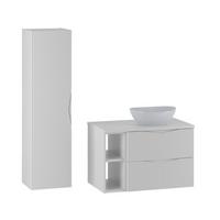 BADMÖBEL 80.6cm Tao 2er-Set Weiß - Weiß, Holzwerkstoff (80.6/52.2/46.5cm) - Petits-meubles