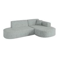 ECKSOFA Ottomane Rechts MARI-L1 - 243x171x79 cm Grün Tissu - Wildeiche/Schwarz, Holzwerkstoff/Kunststoff (171/243cm) - ALTDECOR