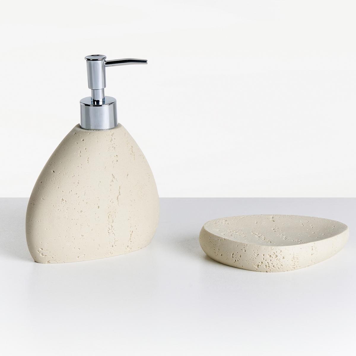 BADACCESSOIRES Set 5-teilig Hellbeige Coata - Beige, Kunststoff (8/10/8cm) - Beliani