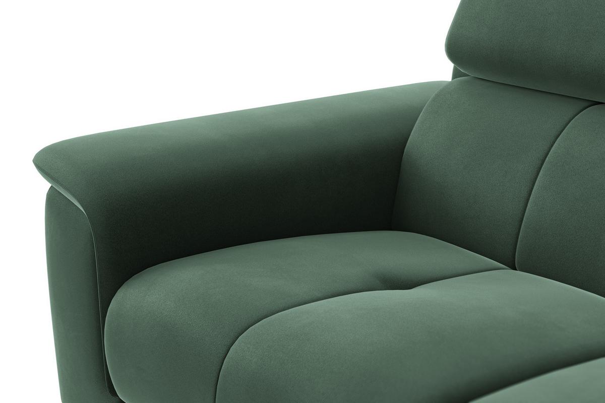 SOFA FIERO 2-Sitzer, Grüner Veloursstoff - Schwarz/Grün, Holz/Textil (170/82/103cm) - Courtois Laville