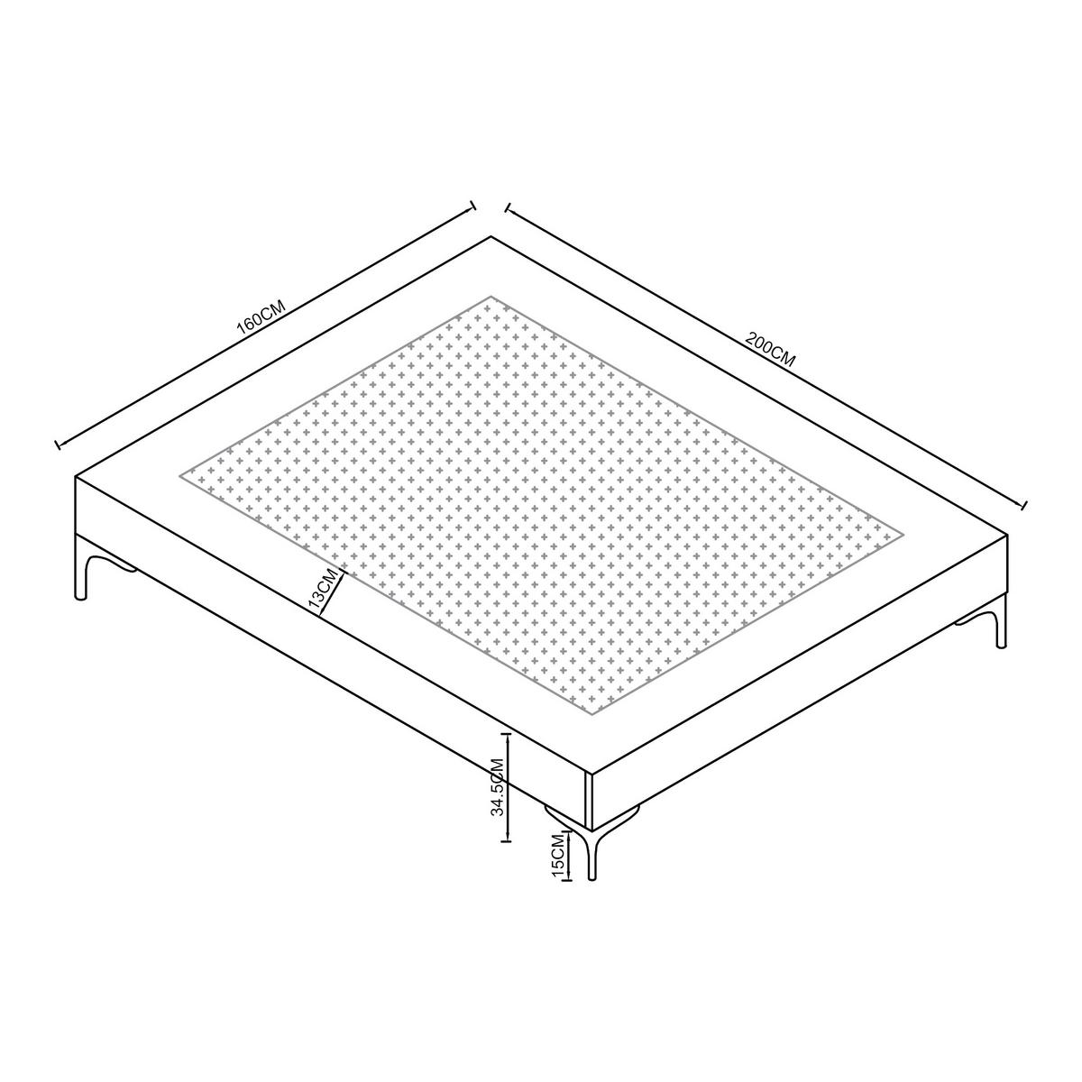 BETTRAHMEN Lilla - Grün, Holzwerkstoff/Textil (160/200cm) - [en.casa]