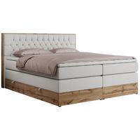 BOXSPRINGBETT AMORE KING 160/200 Weiß Kunstleder - H4 - Weiß, Holz/Textil (160/200cm) - MKS