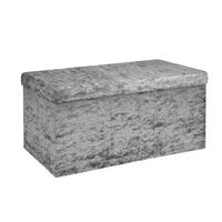 SITZBANK Faltbar mit Samtbezug 76/38/38 cm (Grau) - Grau, Karton (38/38/76cm) - Intirilife