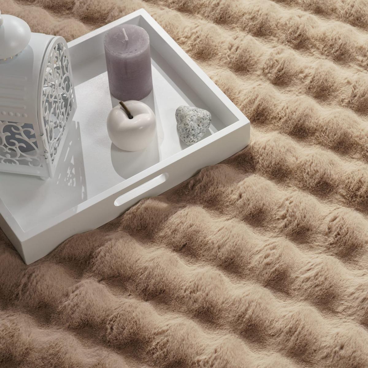 HOCHFLORTEPPICH Rauten Beige 120 x 160 cm - Beige, Kunststoff (120/160cm) - TT Home