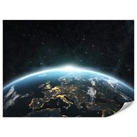 FOTOTAPETE für Wohnzimmer Erde Aus Dem Kosmos Planet 200x140 - Blau/Gelb, Papier (200/140cm) - Muralo