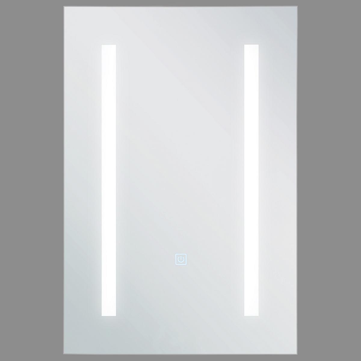 BAD SPIEGELSCHRANK weiß/silber mit LED-Beleuchtung 40/60 cm Cameron - Silberfarben/Weiß, Holz (40/60/12cm) - Beliani