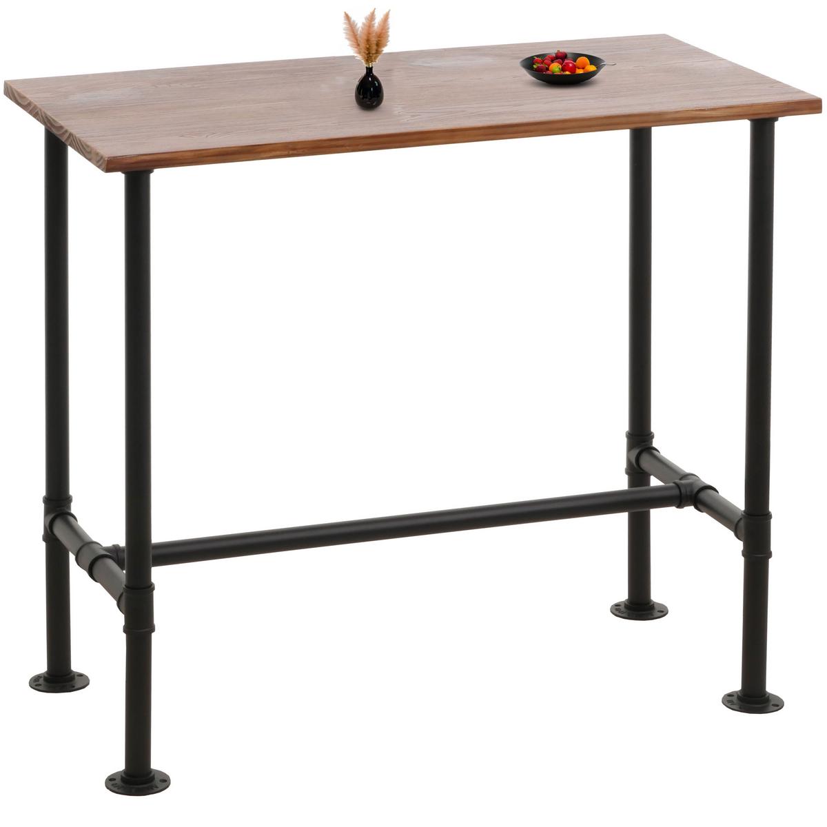 BARTISCH eckig Schwarz, Braun - Schwarz/Braun, Holz (61/120/108cm) - MCW