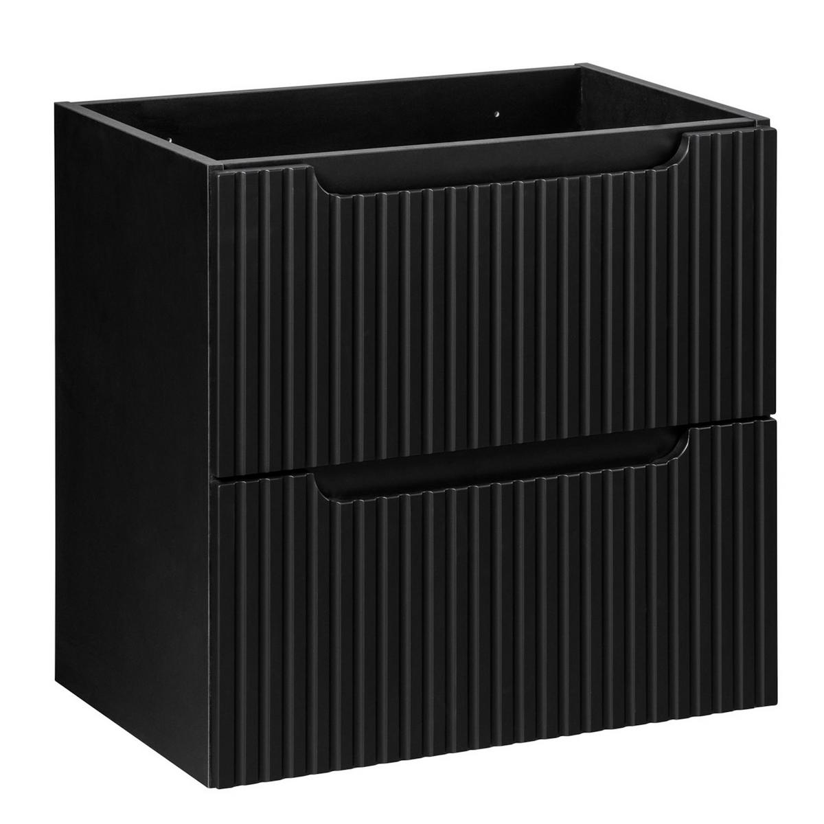 BADMÖBEL-SET Nova 2 Teile Schwarz Matt - 60 x 40 x 58 cm - Schwarz, Holz (60/58/40cm) - Badplaats