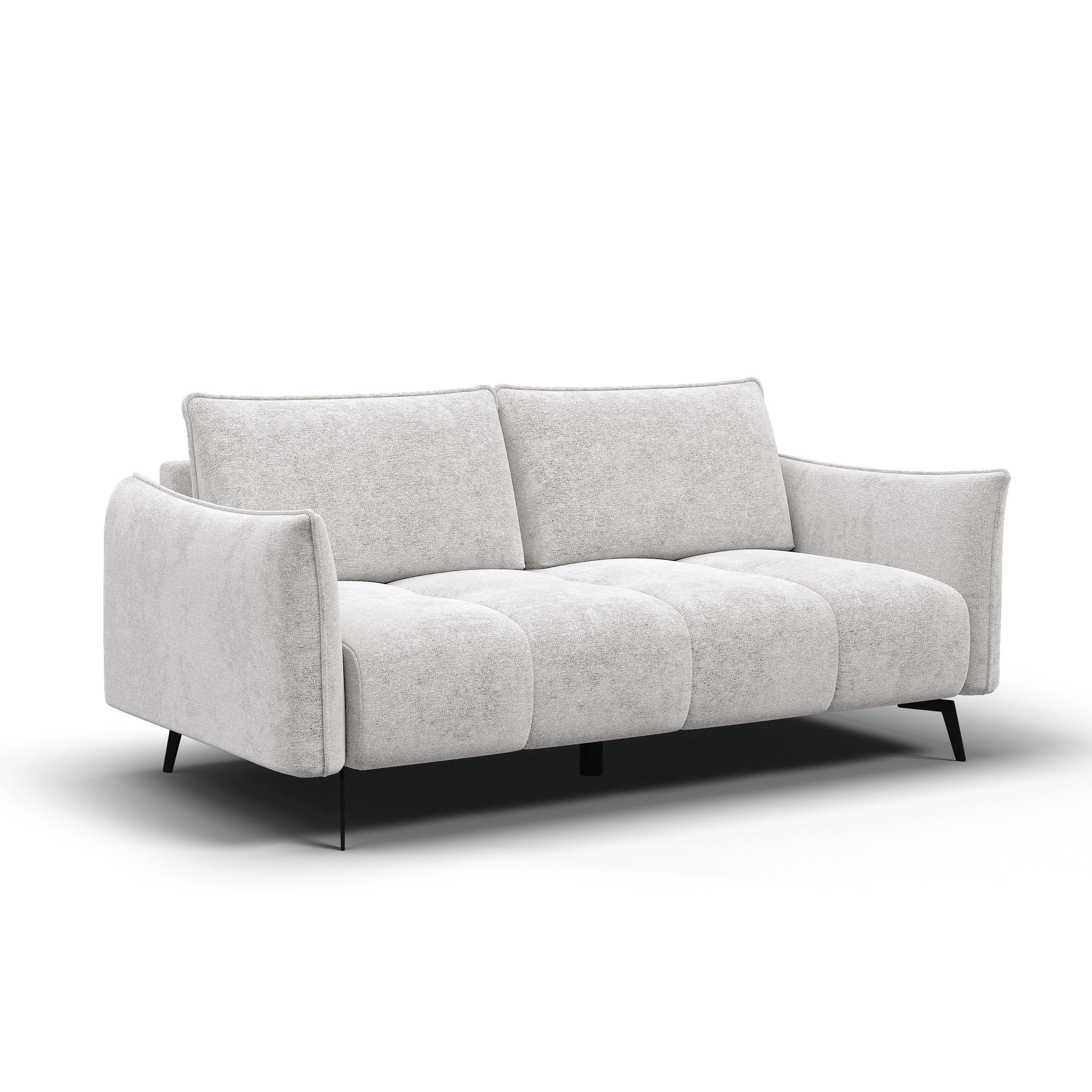 SOFA AERA 2,5-Sitzer, ecru - Ecru/Schwarz, Holz/Textil (187/89/96cm) - Wozimo
