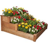 HOCHBEET Steppy1 - Braun, Holz (123.5/80/123.5cm) - needs&wants