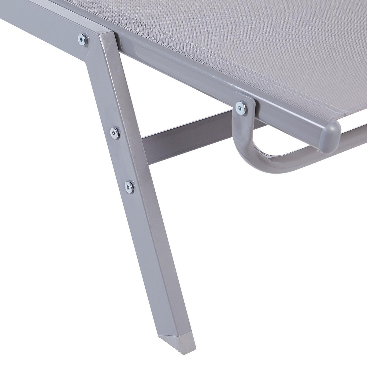 GARTENLIEGE Grau Noli - Grau, Metall (53/32/154cm) - Beliani