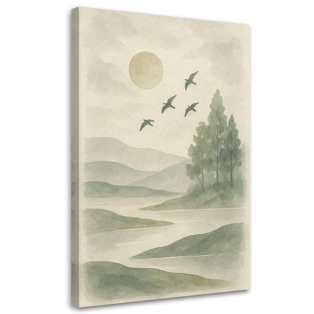 LEINWANDBILD Landschaften 80x120cm - Grün, Textil (80/120cm) - Feeby
