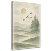 LEINWANDBILD Landschaften 80x120cm - Grün, Textil (80/120cm) - Feeby