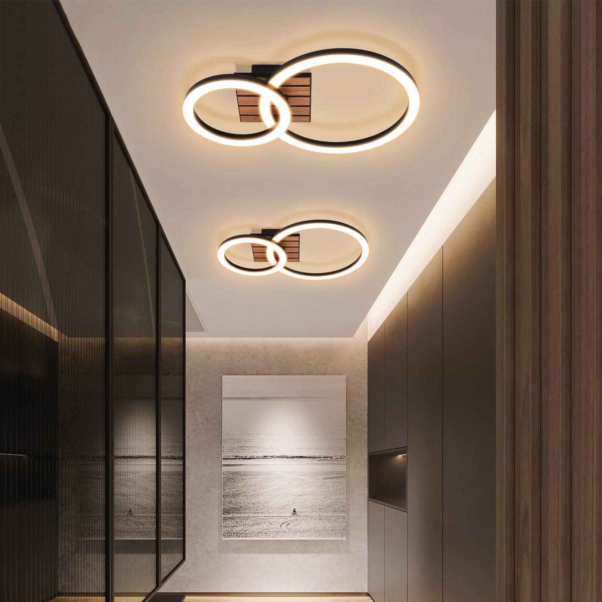 LED DECKENLEUCHTE Bexalin 44/30/8 cm - Schwarz, Kunststoff/Metall (44/30/8cm) - ZMH