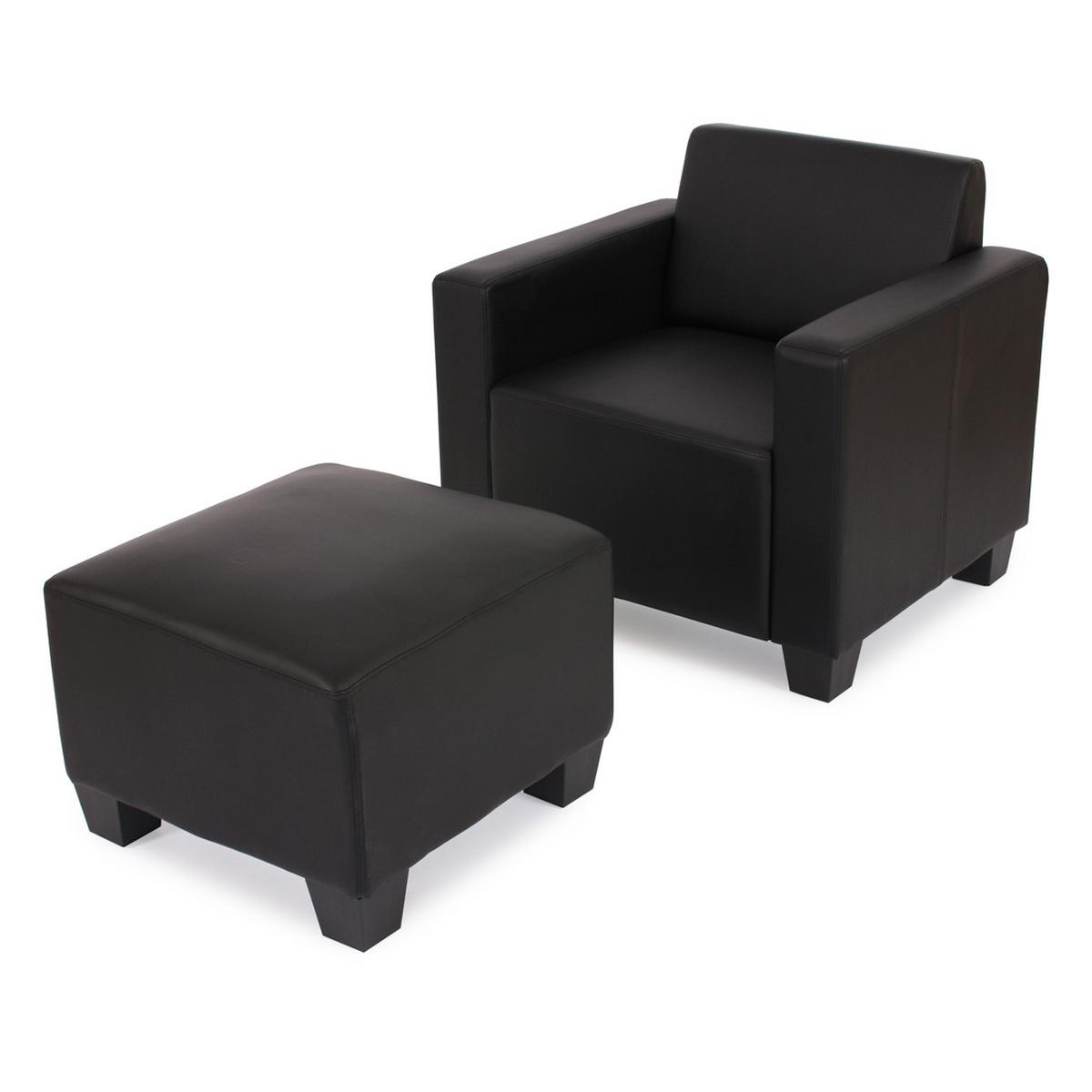 SESSEL MIT OTTOMANE Schwarz - Schwarz, Textil (82/76/72cm) - MCW