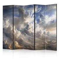 PARAVENT Einseitig Bedruckter 5-tlg 225x172 cm Wolken 3D Effekt - Multicolor, Holz/Textil (225/172/3cm) - Muralo