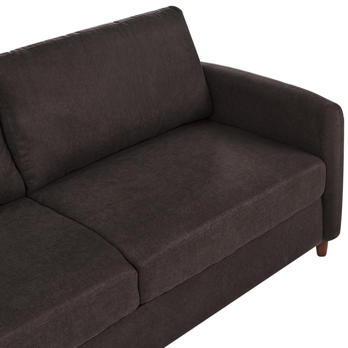 3-SITZER-SOFA Stoff Dunkelbraun Mare - Dunkelbraun, Textil (184/88/77cm) - Beliani