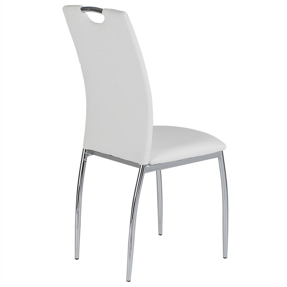 ESSZIMMERSTUHL APOLLO 4er-Set weiß - Weiß, Textil/Metall (44/98/52cm) - IDIMEX