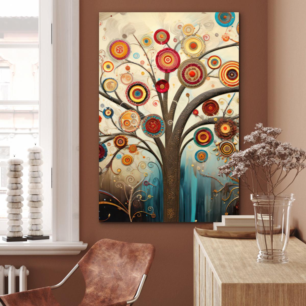 METALLBILD Baum - Baum des Lebens - Farbe 80x120 cm - Braun, Metall (80/120cm) - MuchoWow