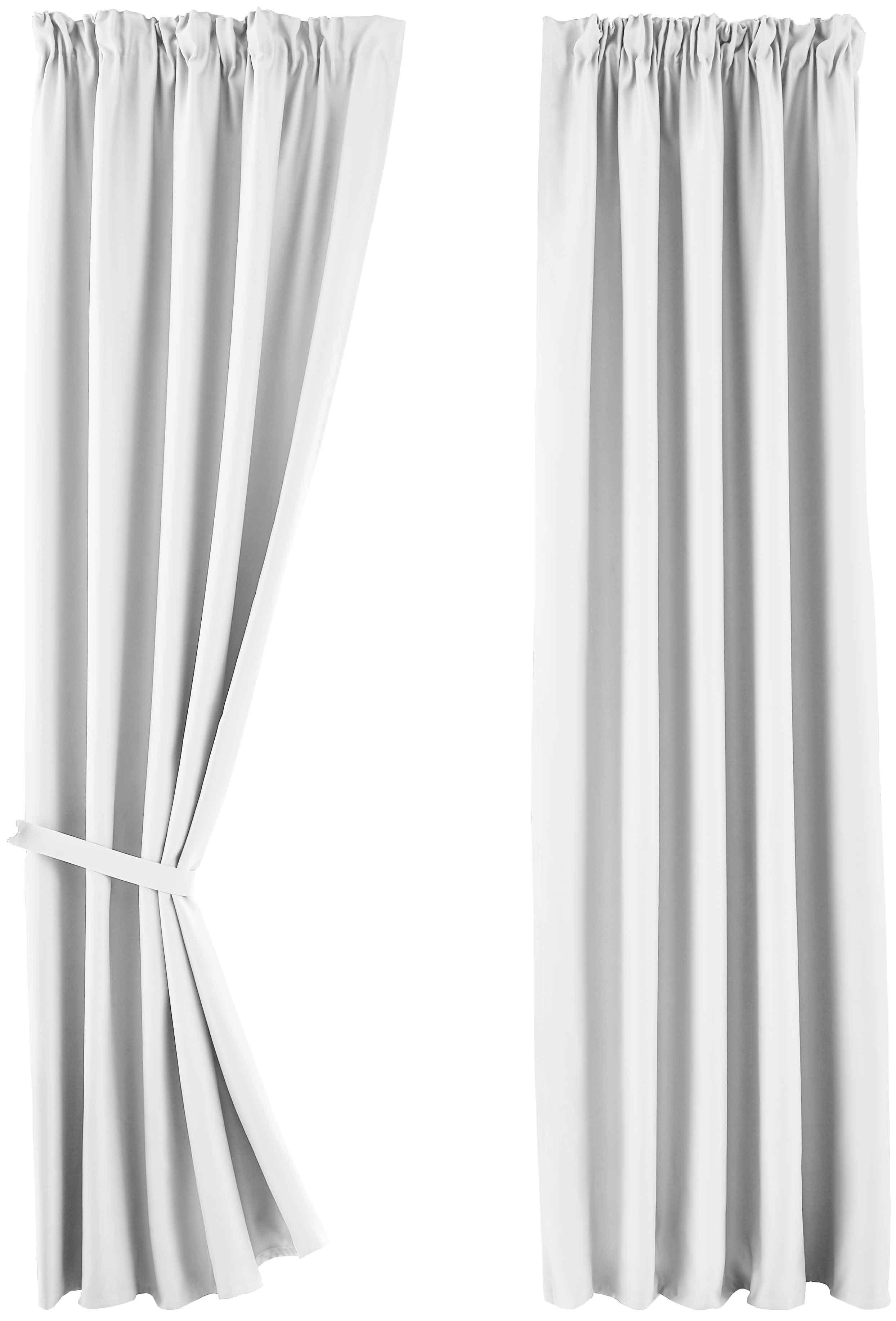 VORHANG 2ER SET NEWYORK HxB 225x140 cm Weiß - Weiß, Textil (140/225cm) - Gardinenbox