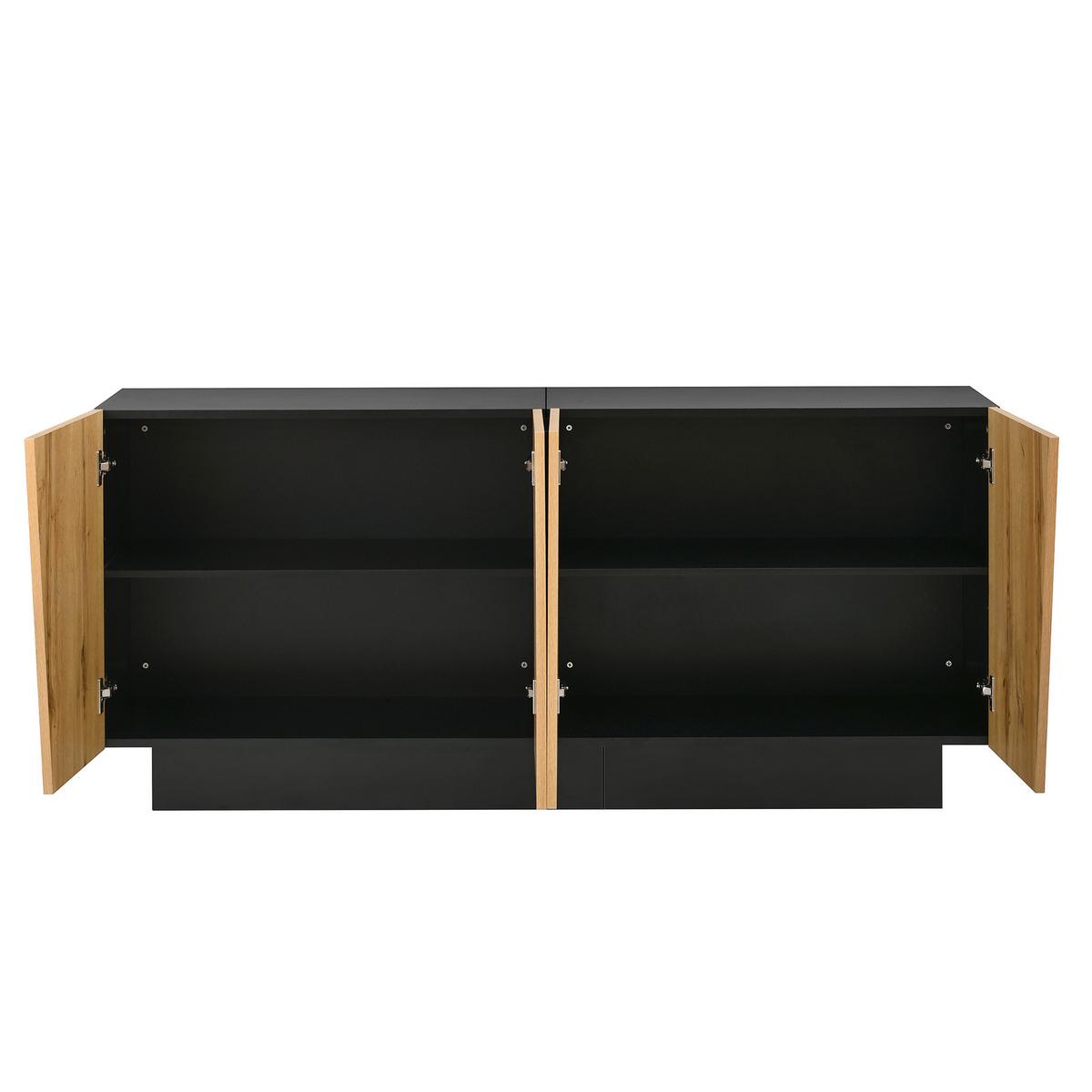 SIDEBOARD 160cm in Schwarz & Eiche-Optik - Walnussfarben, Holzwerkstoff (160/72/40cm) - Urban Meuble