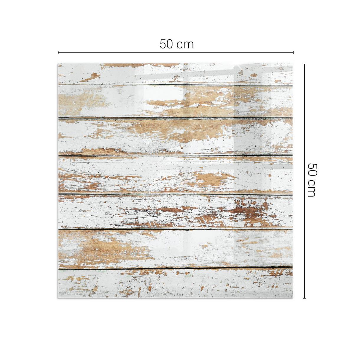 GLASPLATTE für Kamin 50x50 cm - Weiß, Glas (50/50/0.4cm) - TULUP