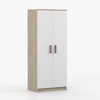 DREHTÜRENSCHRANK 80/192/50 cm 2-türig Jonas III 06 Sonoma Eiche/Weiß + erikafarbene Griffe - Zwetschgefarben/Weiß, Holz/Holzwerkstoff (80/192/50cm) - imoebel24